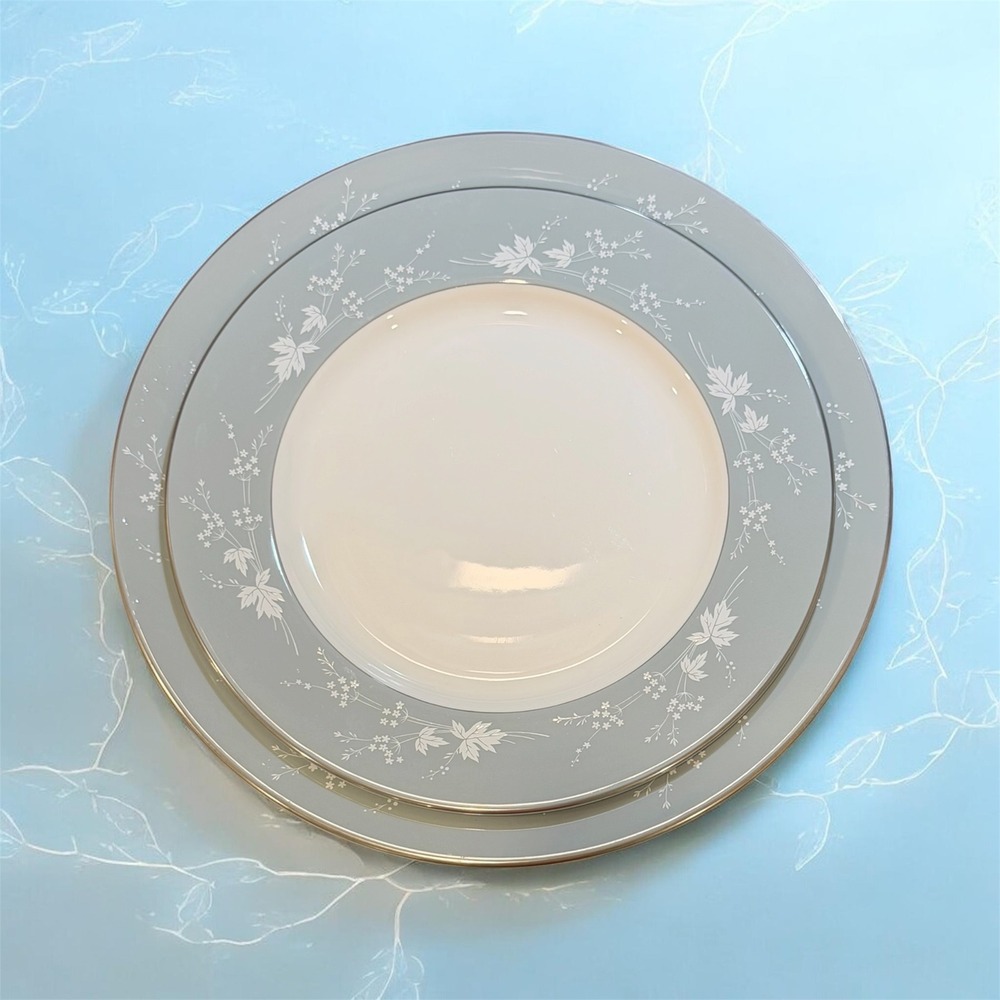 Royal Doulton Reflection TC 1008 China 8pc Set 4 Dinner 4 Salad Plates Blue Gray